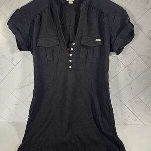 Guess Black Button-Up Dress